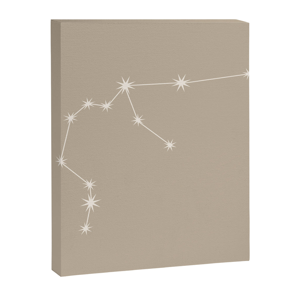 Aquarius Zodiac Star Constellation Line Art Beige Canvas Print Gallery Image 8