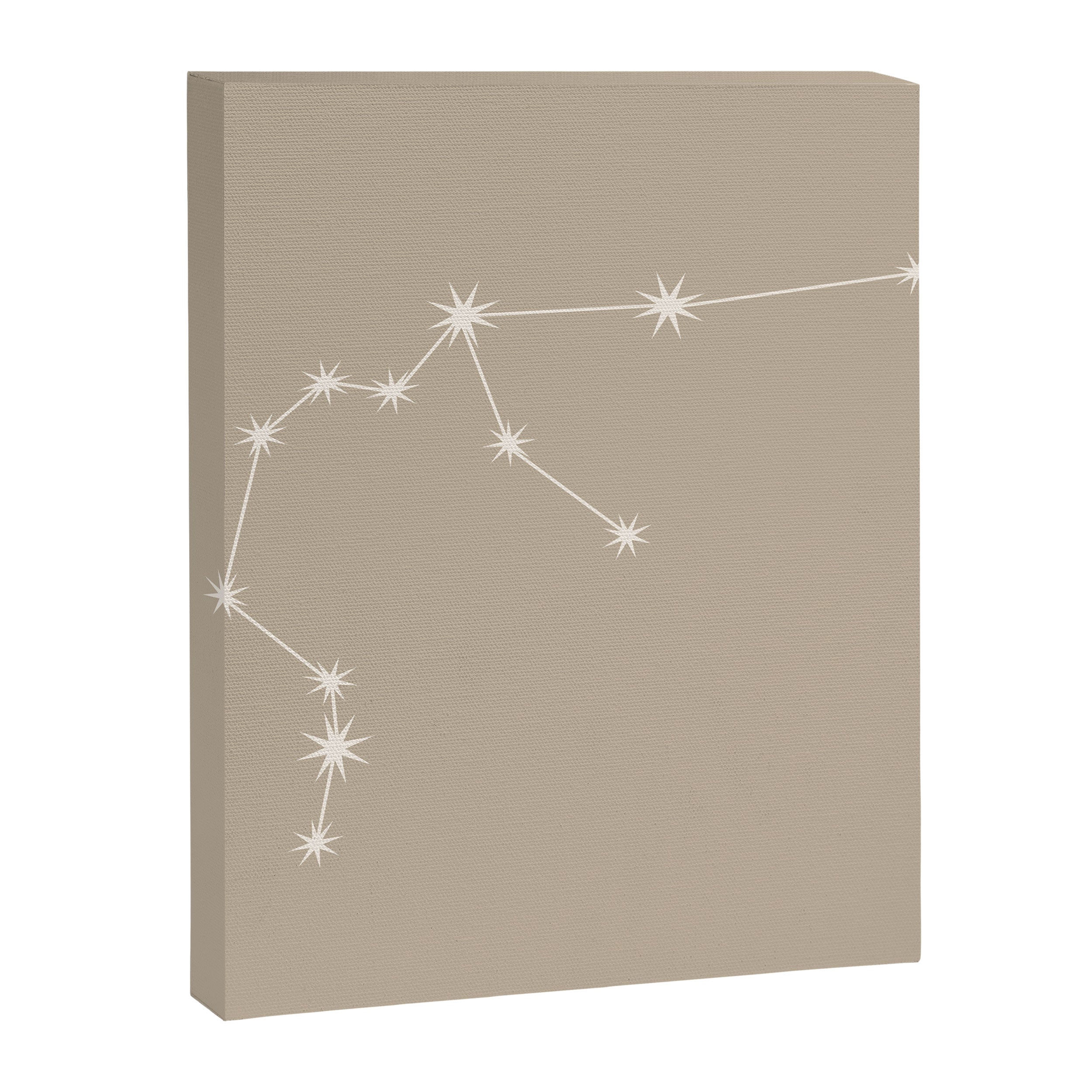 Aquarius Zodiac Star Constellation Line Art Beige Canvas Print Gallery Image 8