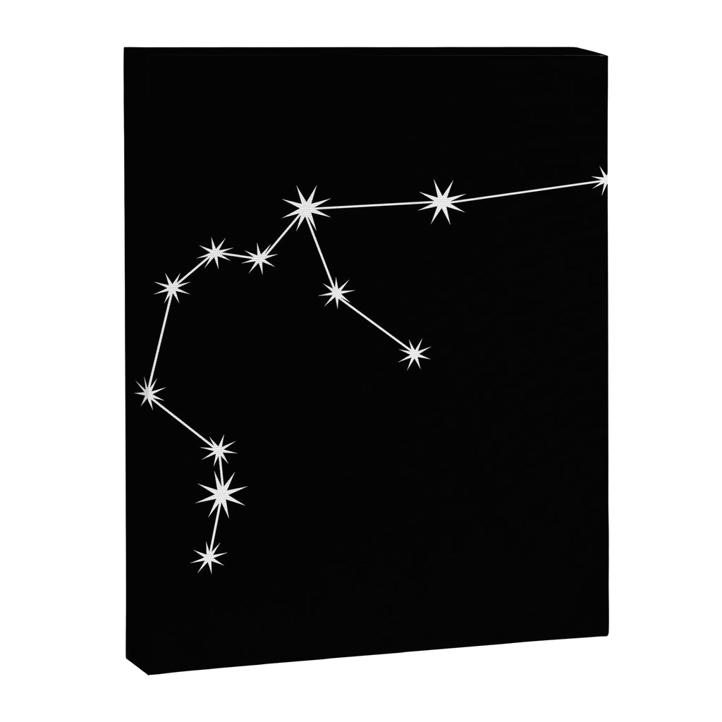 Aquarius Zodiac Star Constellation Line Art Black Canvas Print Gallery Image 8