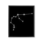 Aquarius Zodiac Star Constellation Line Art Black Framed Canvas Print Gallery Image 8