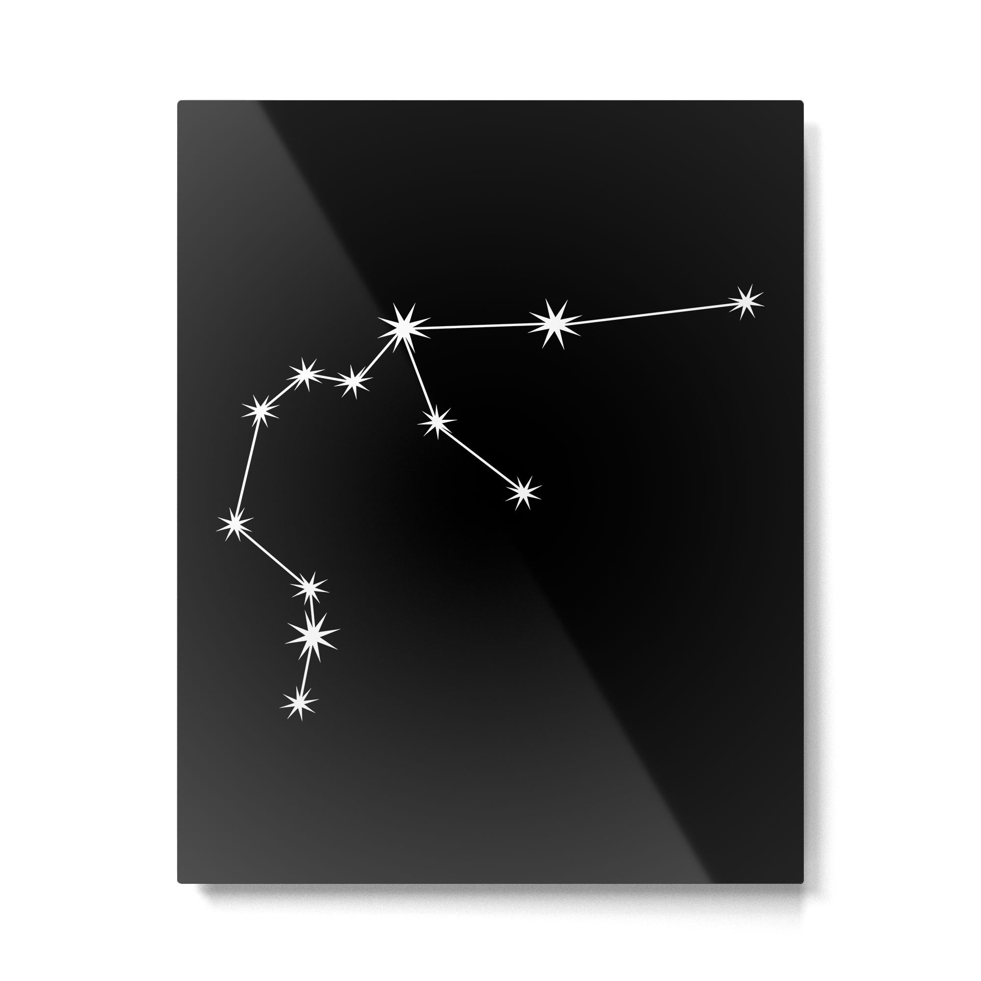 Aquarius Zodiac Star Constellation Line Art Black Metal Print Gallery Image 6