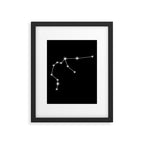 Aquarius Zodiac Star Constellation Line Art Black Framed Art Print Gallery Image 6