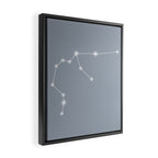 Aquarius Zodiac Star Constellation Line Art Blue Grey Framed Canvas Print Gallery Image 2