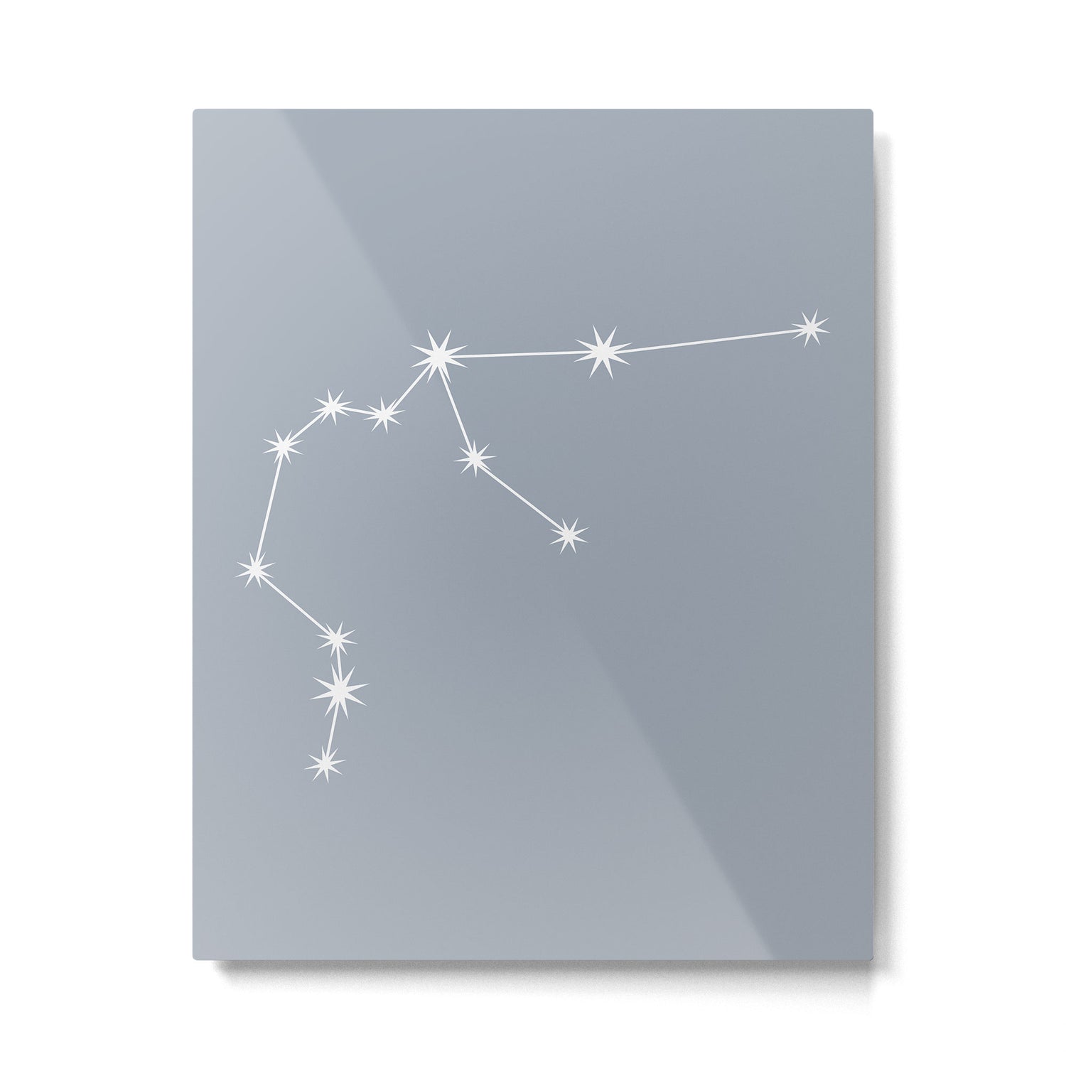 Aquarius Zodiac Star Constellation Line Art Blue Grey Metal Print Gallery Image 6