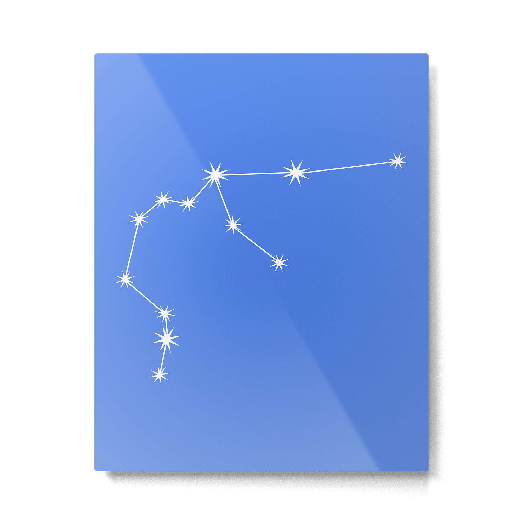 Aquarius Zodiac Star Constellation Line Art Bright Blue Metal Print Gallery Image 6