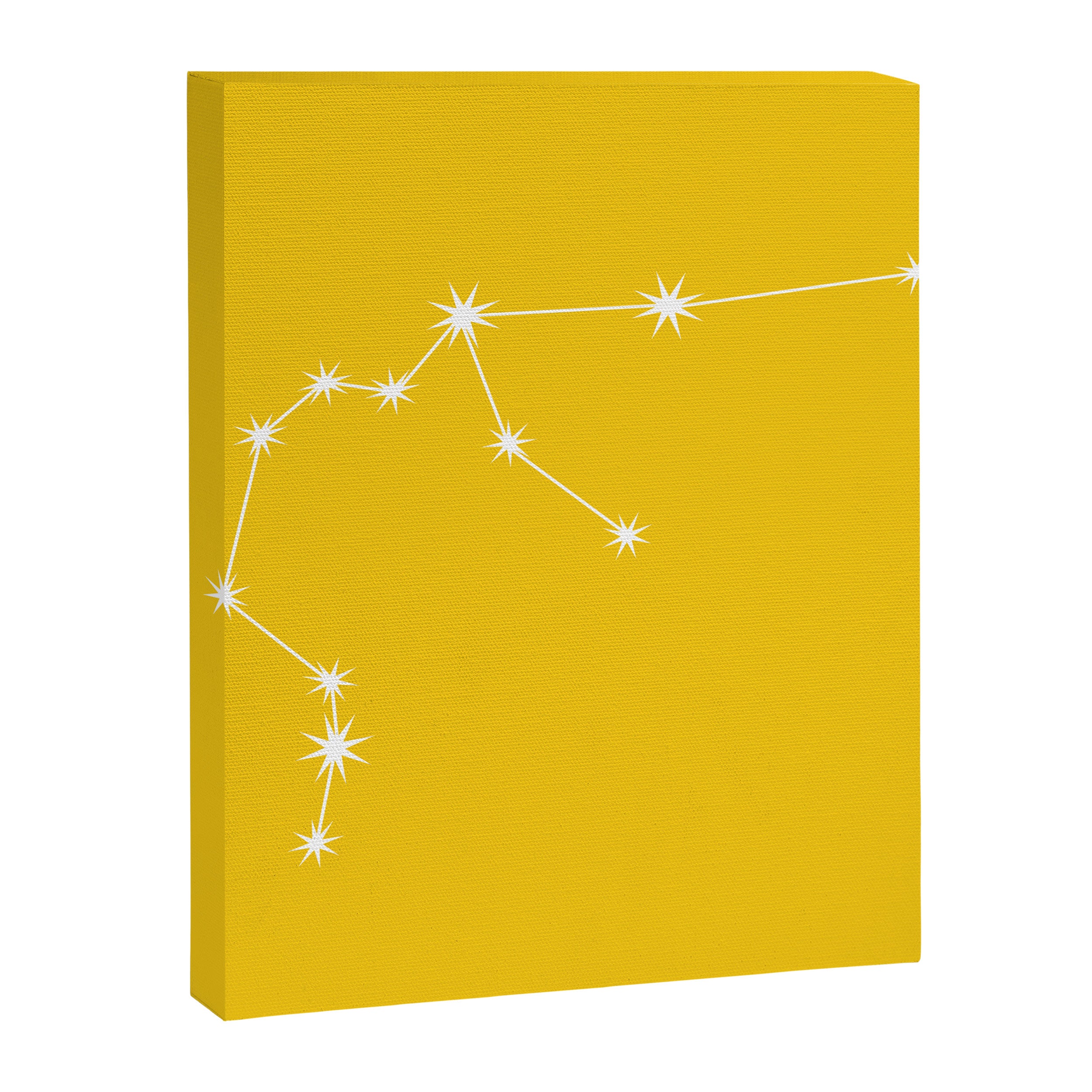 Aquarius Zodiac Star Constellation Line Art Bright Yellow Canvas Print Gallery Image 8