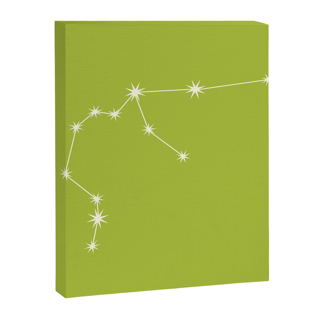 Aquarius Zodiac Star Constellation Line Art Chartreuse Green Canvas Print Gallery Image 8