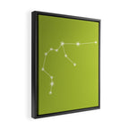 Aquarius Zodiac Star Constellation Line Art Chartreuse Green Framed Canvas Print Gallery Image 2