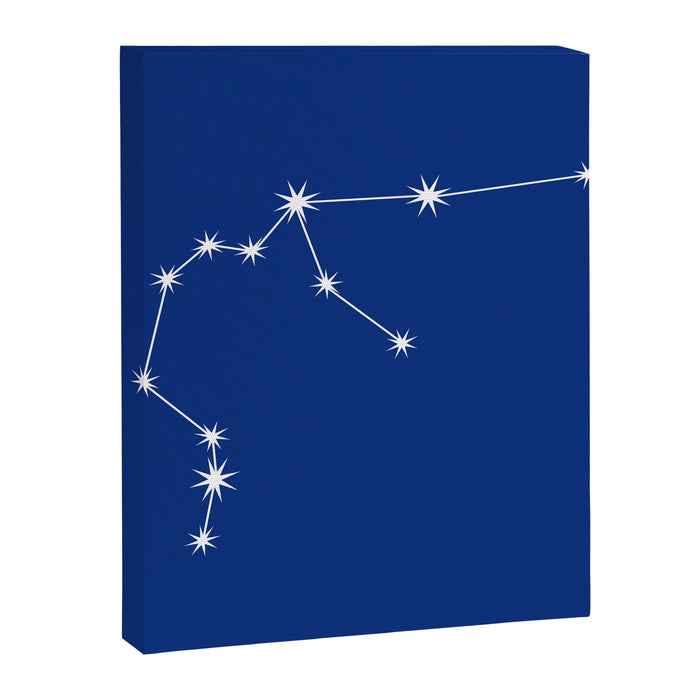 Aquarius Zodiac Star Constellation Line Art Dark Blue Canvas Print Gallery Image 1