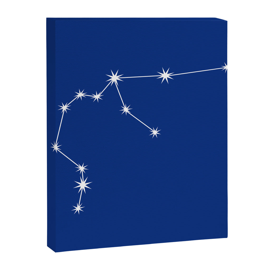 Aquarius Zodiac Star Constellation Line Art Dark Blue Canvas Print Gallery Image 8