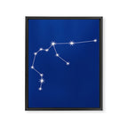 Aquarius Zodiac Star Constellation Line Art Dark Blue Framed Canvas Print Gallery Image 8