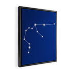 Aquarius Zodiac Star Constellation Line Art Dark Blue Framed Canvas Print Gallery Image 2