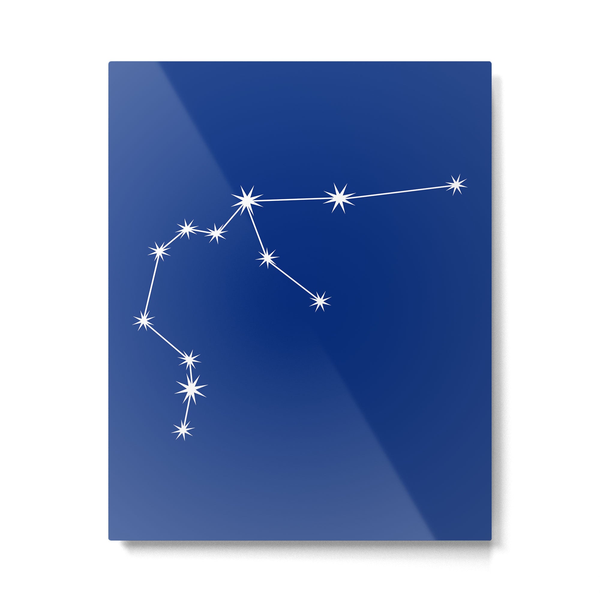 Aquarius Zodiac Star Constellation Line Art Dark Blue Metal Print Gallery Image 6