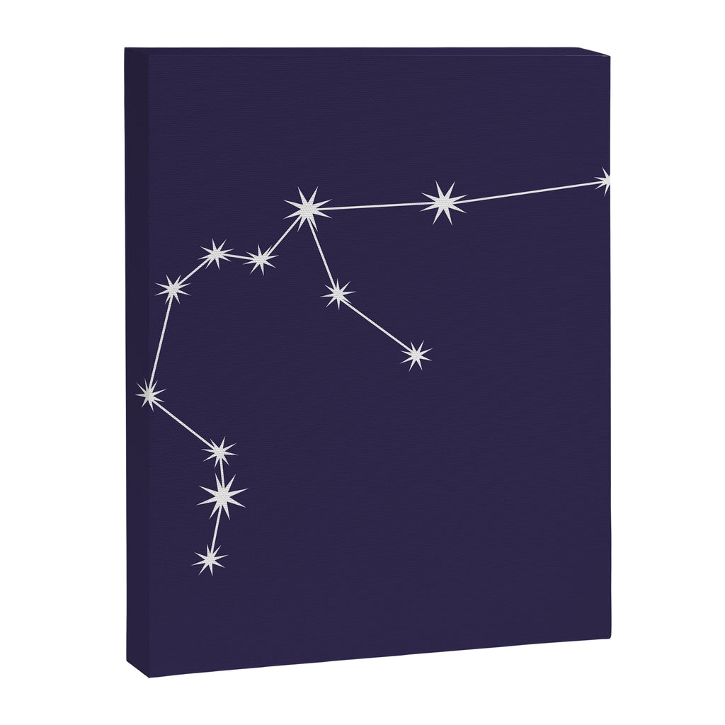 Aquarius Zodiac Star Constellation Line Art Dark Purple Canvas Print Gallery Image 8