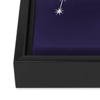Aquarius Zodiac Star Constellation Line Art Dark Purple Framed Canvas Print Gallery Image 3