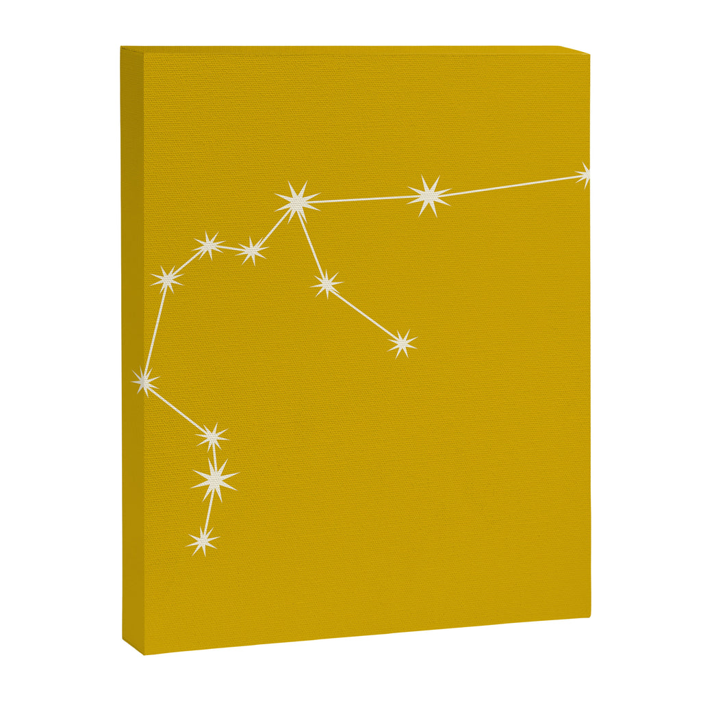 Aquarius Zodiac Star Constellation Line Art Golden Yellow Canvas Print Gallery Image 8