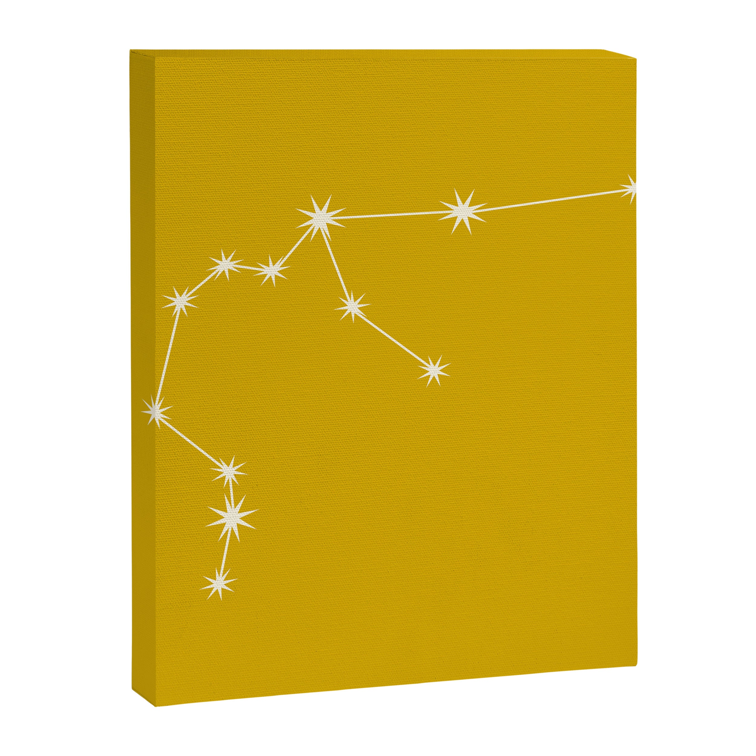 Aquarius Zodiac Star Constellation Line Art Golden Yellow Canvas Print Gallery Image 8