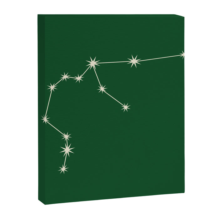 Aquarius Zodiac Star Constellation Line Art Green Canvas Print Gallery Image 1