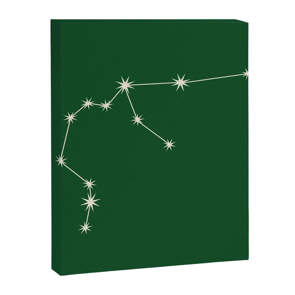 Aquarius Zodiac Star Constellation Line Art Green Canvas Print Gallery Image 8