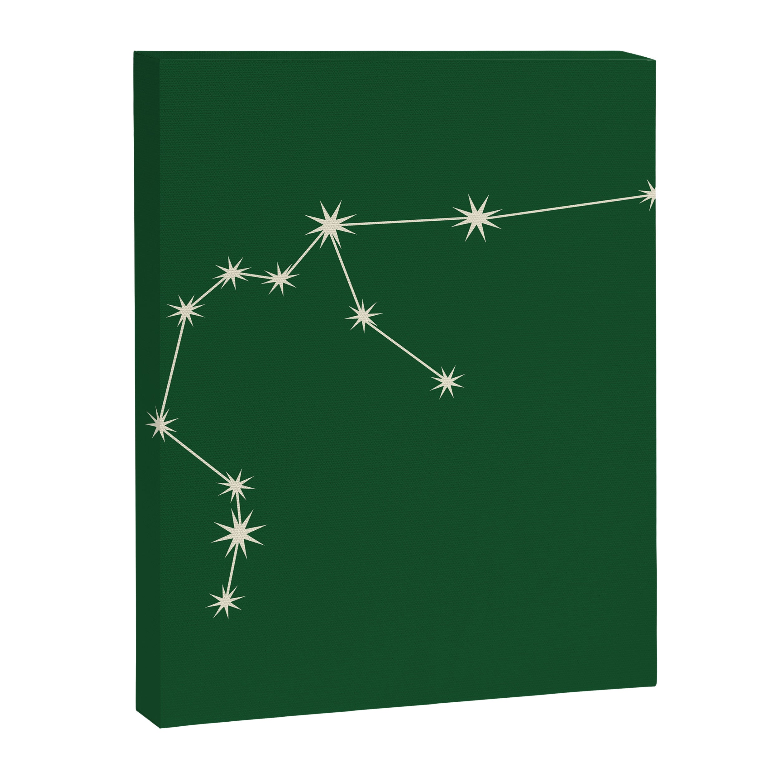 Aquarius Zodiac Star Constellation Line Art Green Canvas Print Gallery Image 8