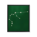 Aquarius Zodiac Star Constellation Line Art Green Framed Canvas Print Gallery Image 8