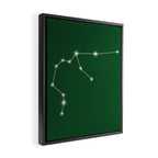 Aquarius Zodiac Star Constellation Line Art Green Framed Canvas Print Gallery Image 2