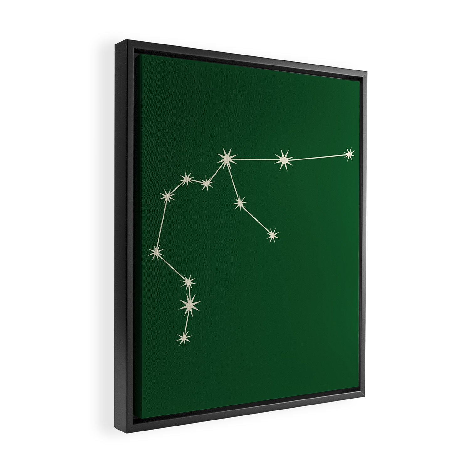 Aquarius Zodiac Star Constellation Line Art Green Framed Canvas Print Gallery Image 2