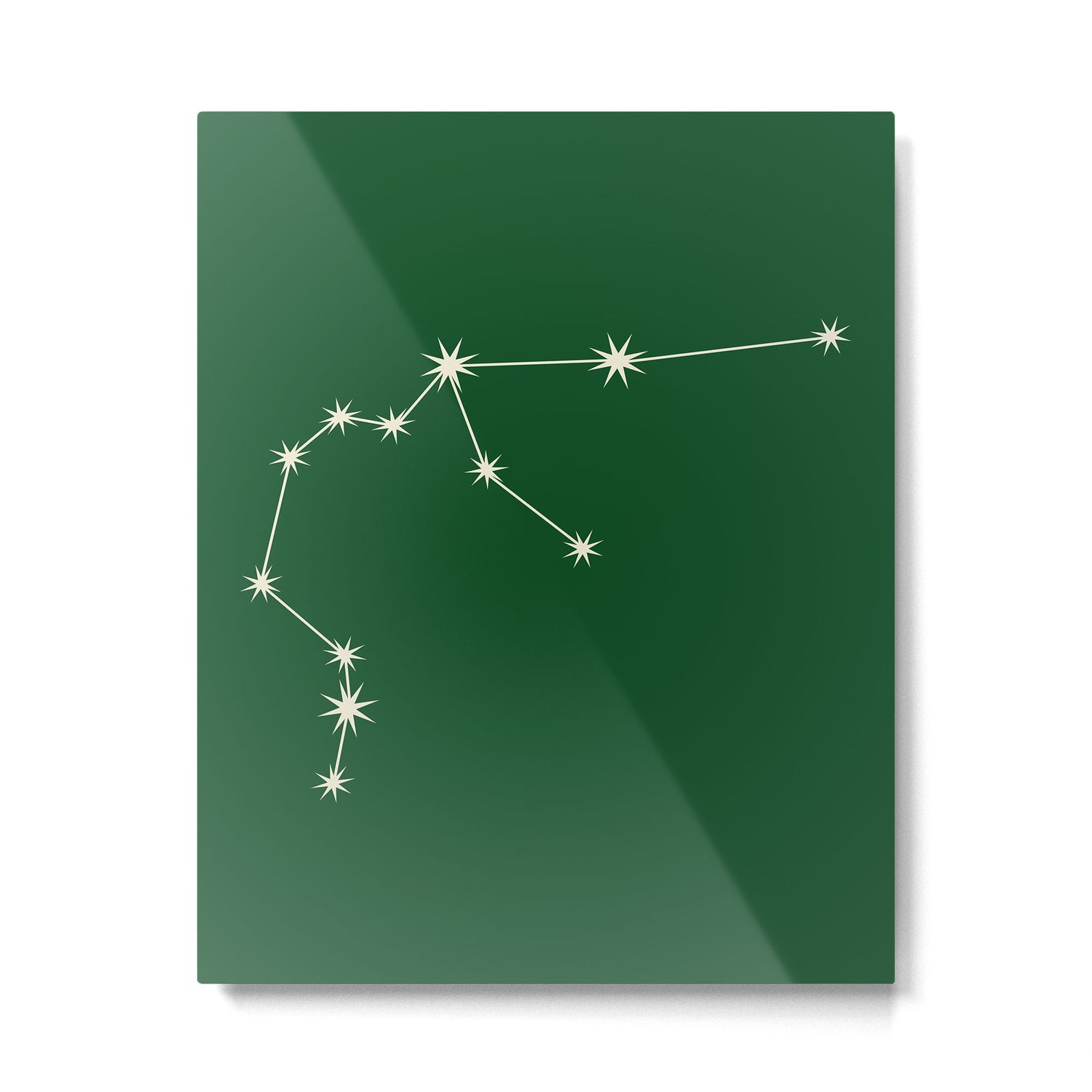 Aquarius Zodiac Star Constellation Line Art Green Metal Print Gallery Image 6