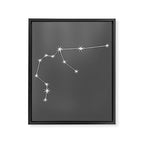 Aquarius Zodiac Star Constellation Line Art Grey Framed Canvas Print Gallery Image 8