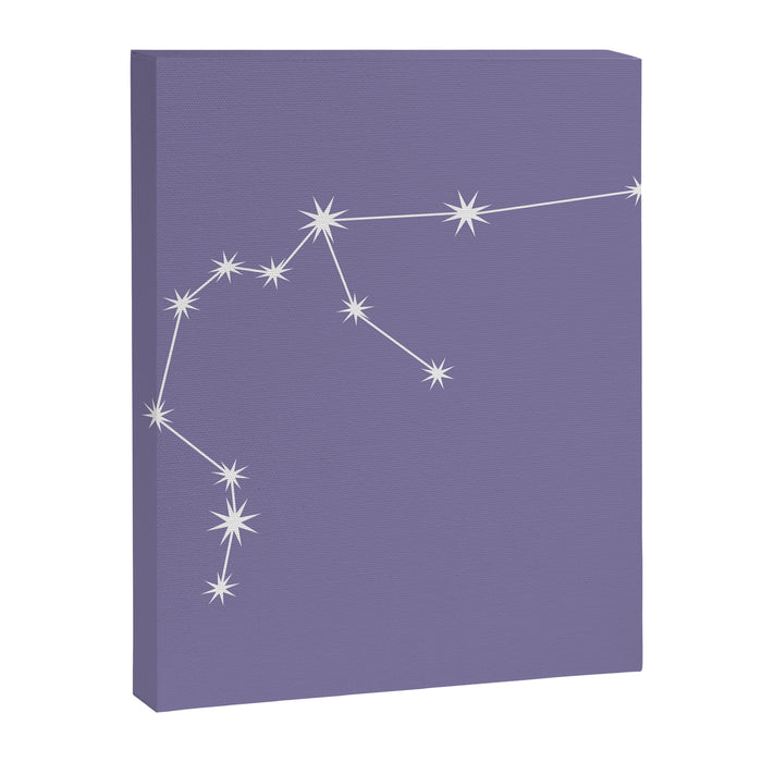 Aquarius Zodiac Star Constellation Line Art Lavender Purple Canvas Print Gallery Image 1