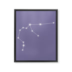 Aquarius Zodiac Star Constellation Line Art Lavender Purple Framed Canvas Print Gallery Image 8