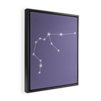 Aquarius Zodiac Star Constellation Line Art Lavender Purple Framed Canvas Print Gallery Image 2