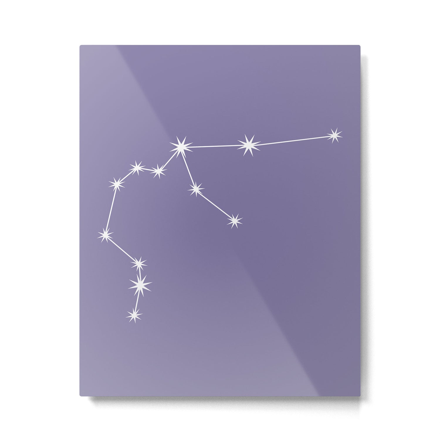 Aquarius Zodiac Star Constellation Line Art Lavender Purple Metal Print Gallery Image 6