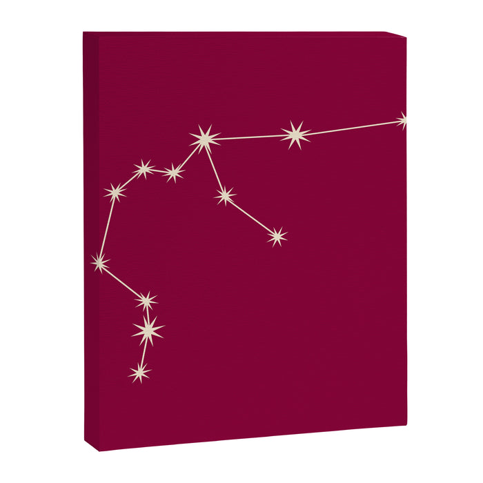 Aquarius Zodiac Star Constellation Line Art Magenta Pink Canvas Print Gallery Image 1