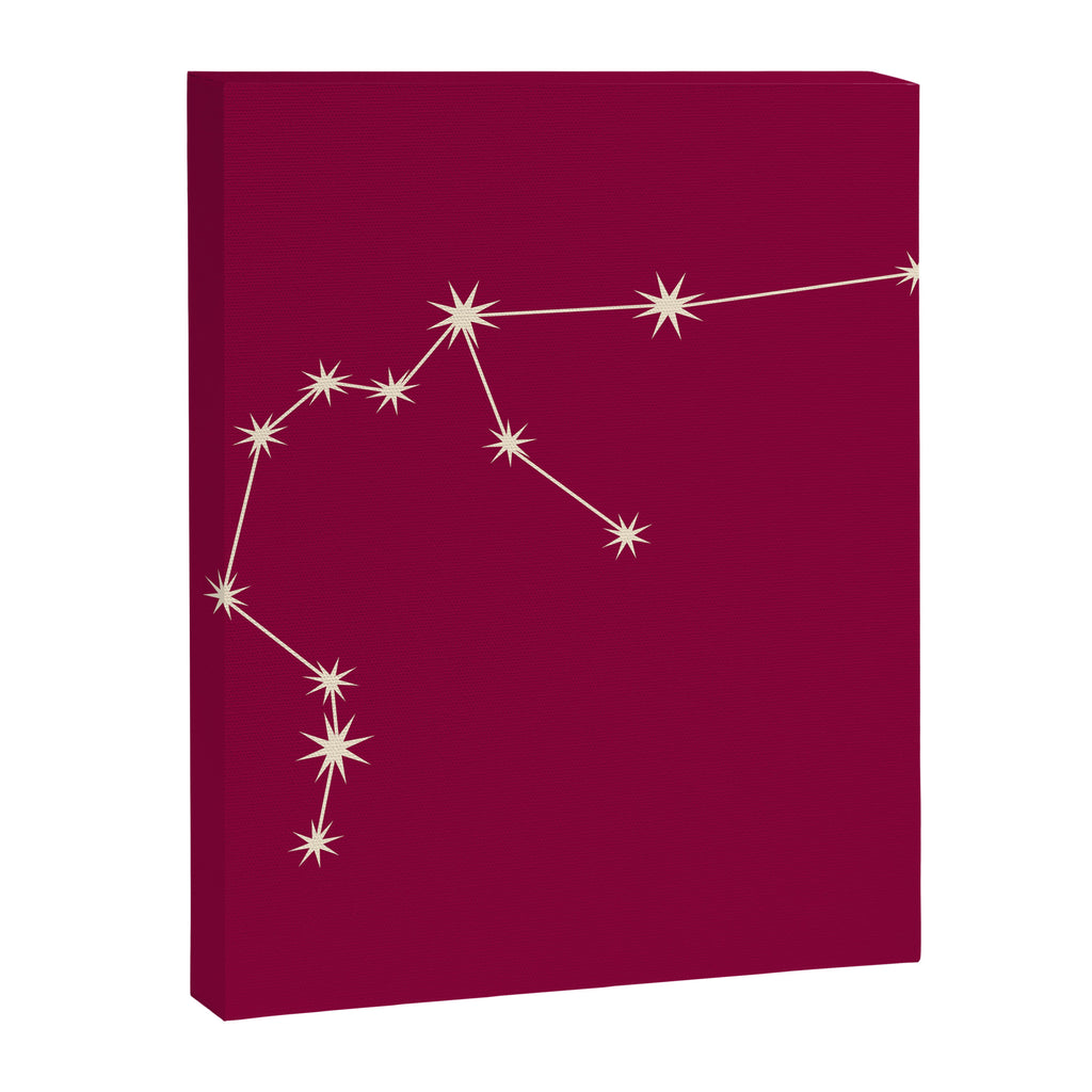 Aquarius Zodiac Star Constellation Line Art Magenta Pink Canvas Print Gallery Image 8