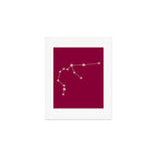 Aquarius Zodiac Star Constellation Line Art Magenta Pink Art Print Gallery Image 1