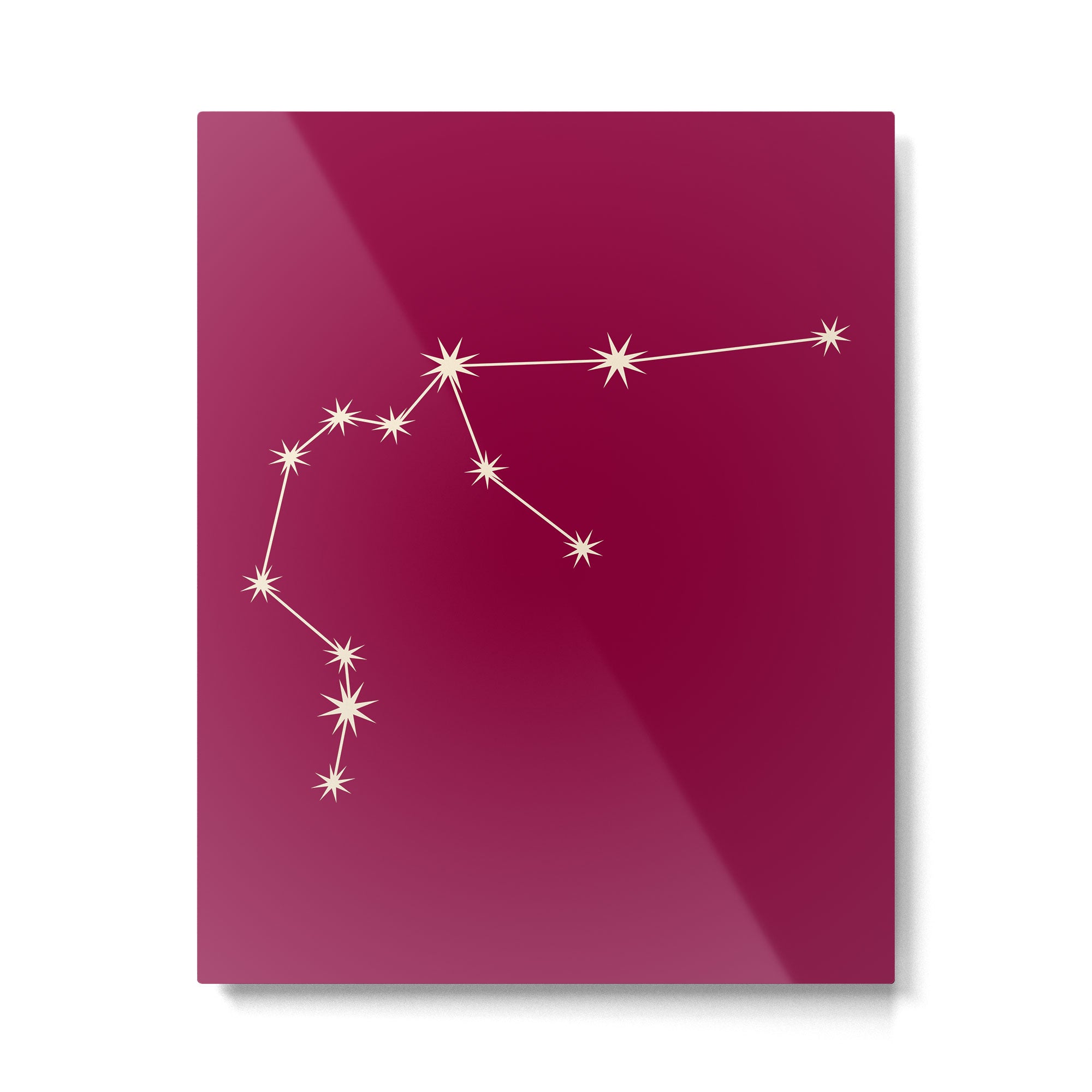 Aquarius Zodiac Star Constellation Line Art Magenta Pink Metal Print Gallery Image 6