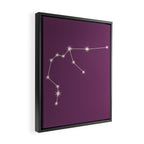 Aquarius Zodiac Star Constellation Line Art Mauve Purple Framed Canvas Print Gallery Image 2