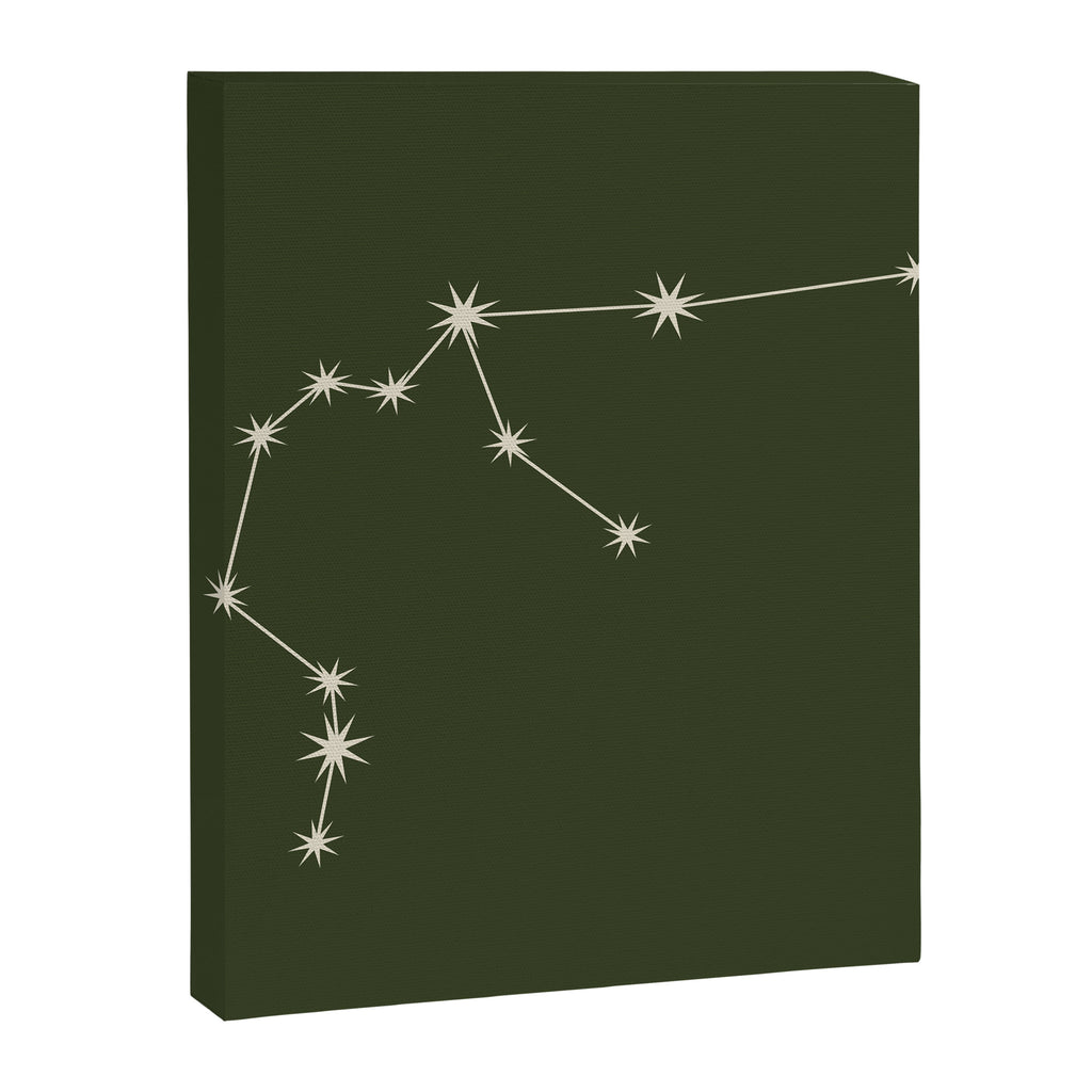 Aquarius Zodiac Star Constellation Line Art Moss Green Canvas Print Gallery Image 8