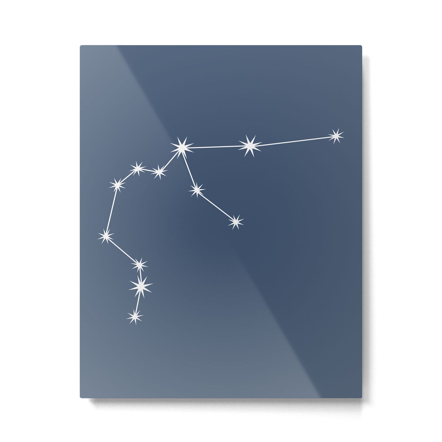 Aquarius Zodiac Star Constellation Line Art Neutral Blue Metal Print Gallery Image 6