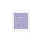 Aquarius Zodiac Star Constellation Line Art Pastel Lavender Art Print Gallery Image 1