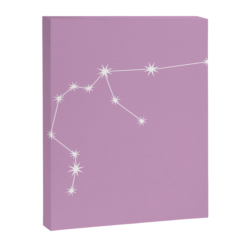 Aquarius Zodiac Star Constellation Line Art Pastel Lilac Canvas Print Gallery Image 8