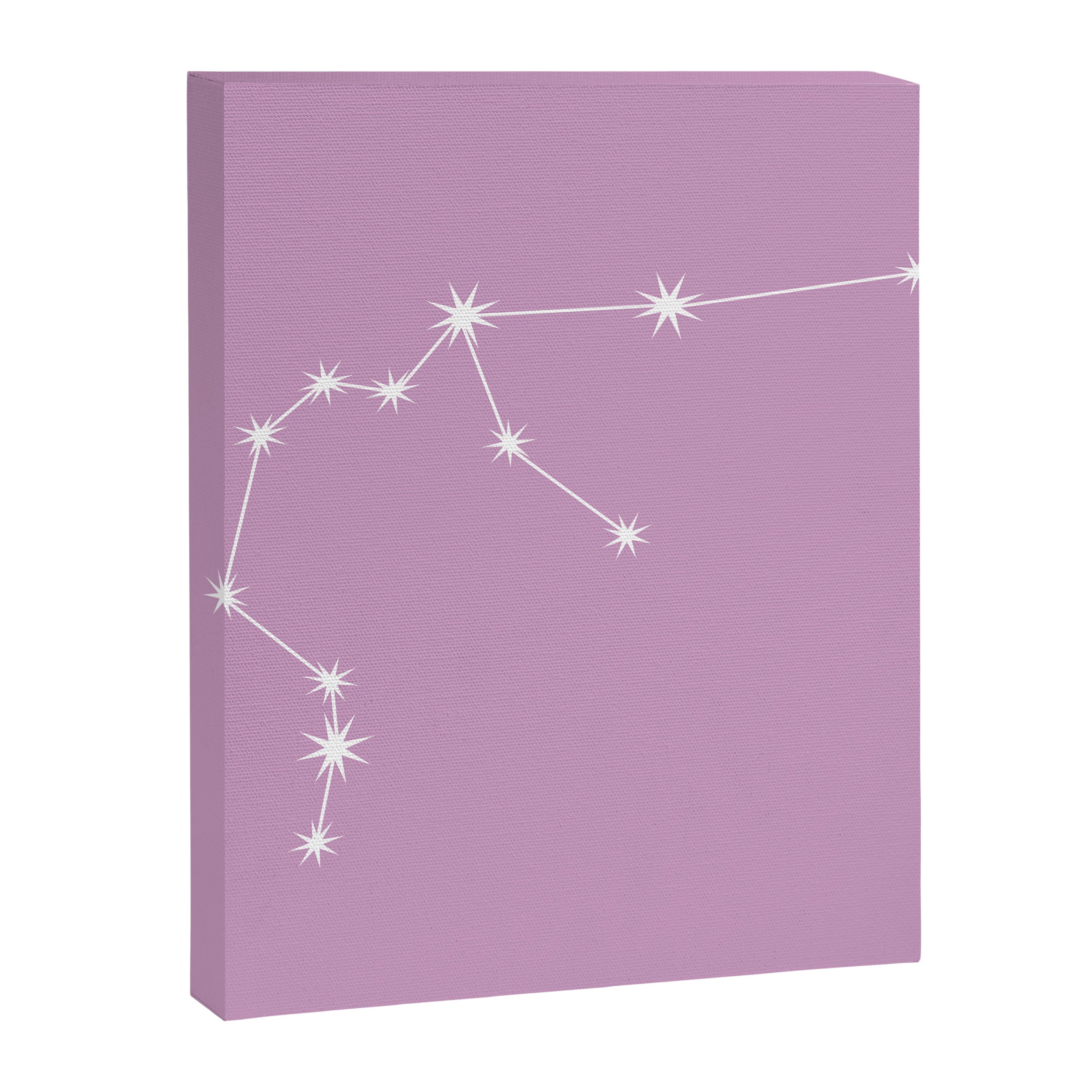 Aquarius Zodiac Star Constellation Line Art Pastel Lilac Canvas Print Gallery Image 8