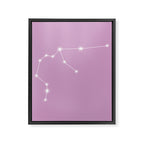 Aquarius Zodiac Star Constellation Line Art Pastel Lilac Framed Canvas Print Gallery Image 8