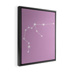 Aquarius Zodiac Star Constellation Line Art Pastel Lilac Framed Canvas Print Gallery Image 2