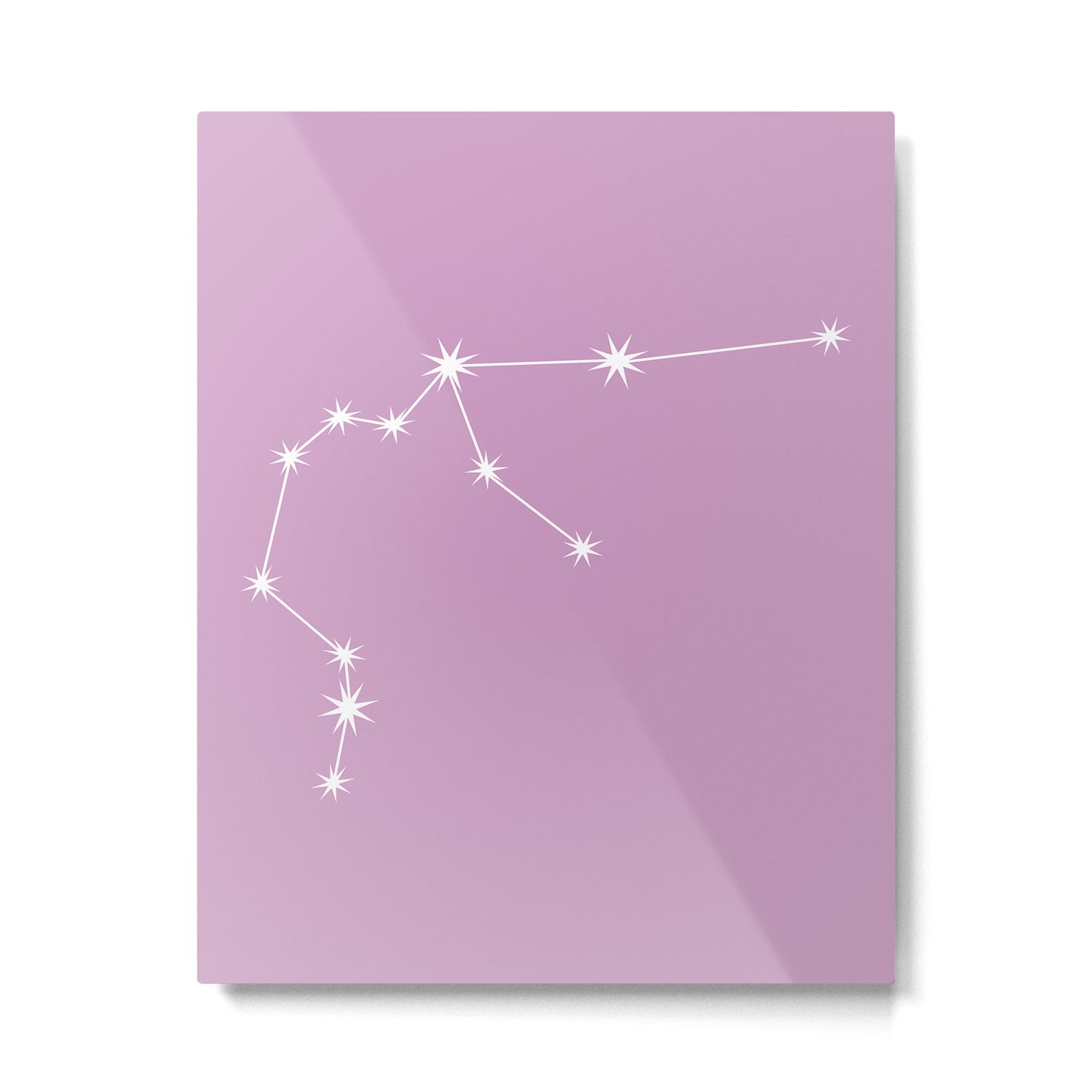 Aquarius Zodiac Star Constellation Line Art Pastel Lilac Metal Print Gallery Image 6