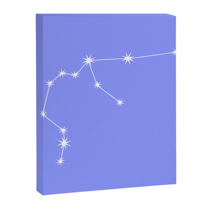 Aquarius Zodiac Star Constellation Line Art Pastel Purple Canvas Print Gallery Image 1