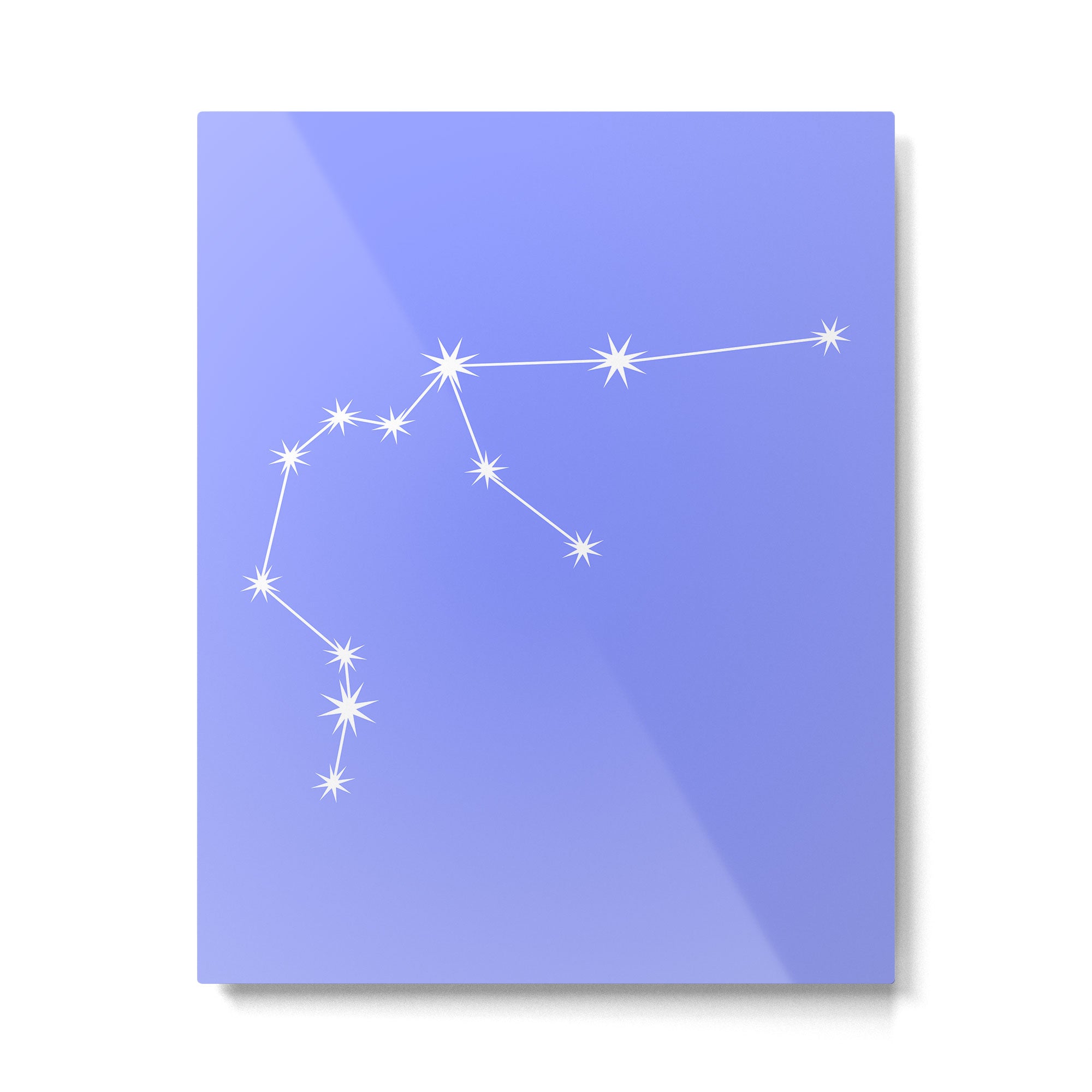 Aquarius Zodiac Star Constellation Line Art Pastel Purple Metal Print Gallery Image 6
