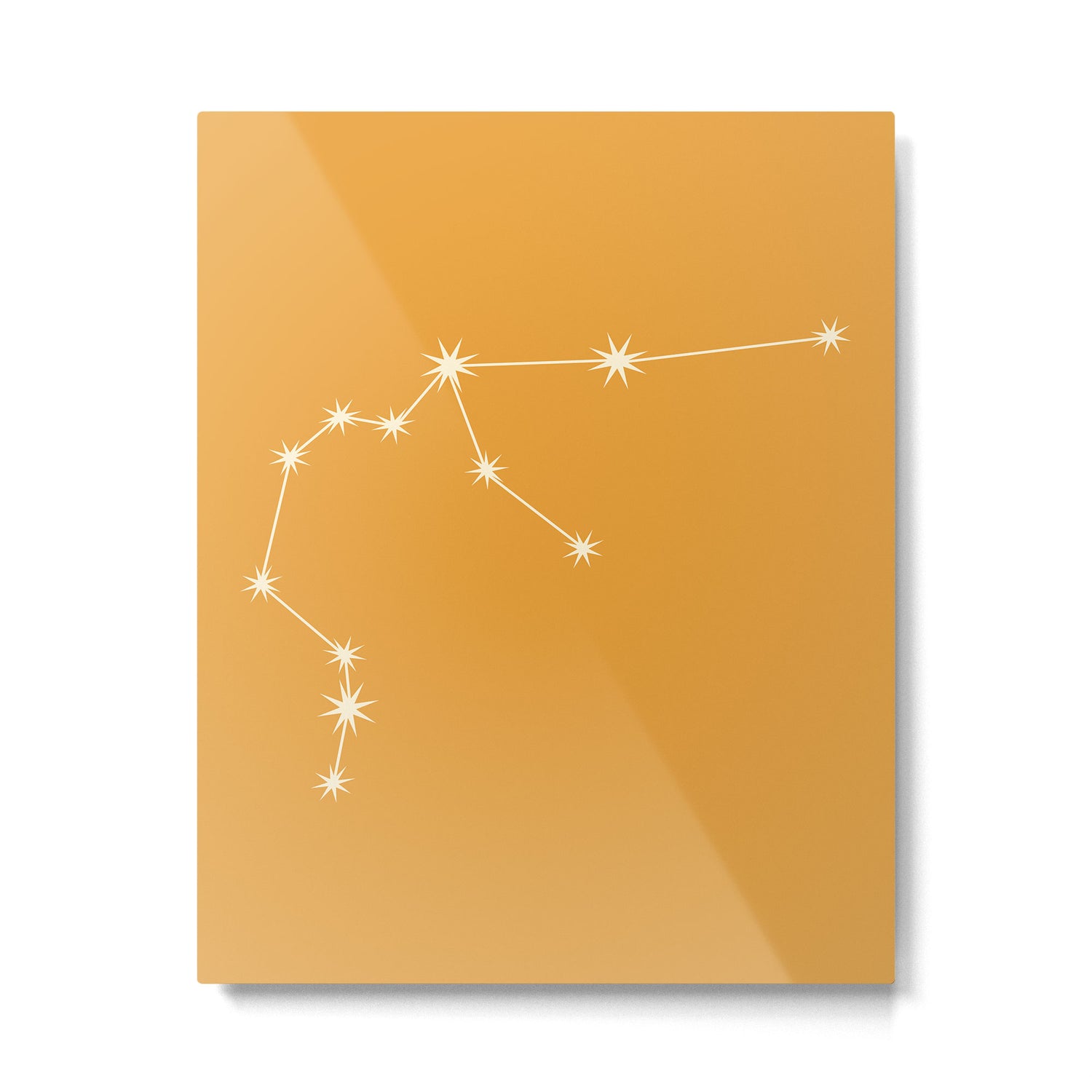 Aquarius Zodiac Star Constellation Line Art Peach Orange Metal Print Gallery Image 6