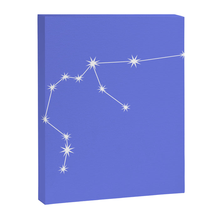 Aquarius Zodiac Star Constellation Line Art Periwinkle Purple Canvas Print Gallery Image 1